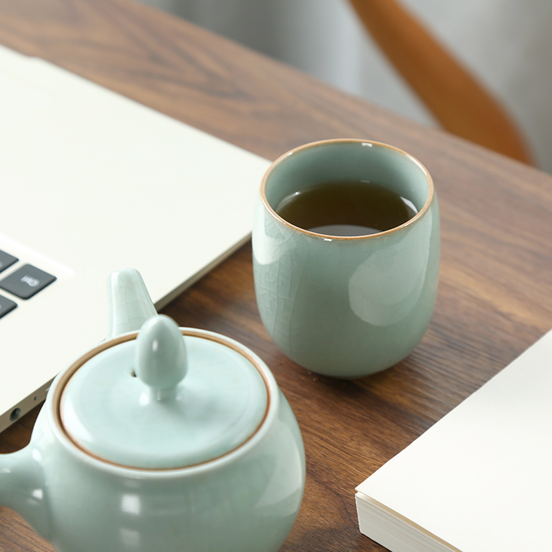 CHANSHOVA-Porcelain Tea Cup Se - Celadon Ceramic Cup recension och pris