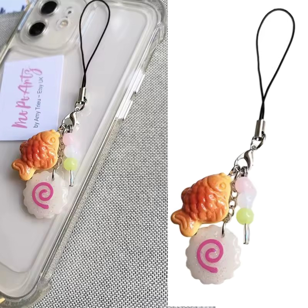 Cute Acrylic Pink Squid Roll P - Tteokbokki Rice Cake recension och pris
